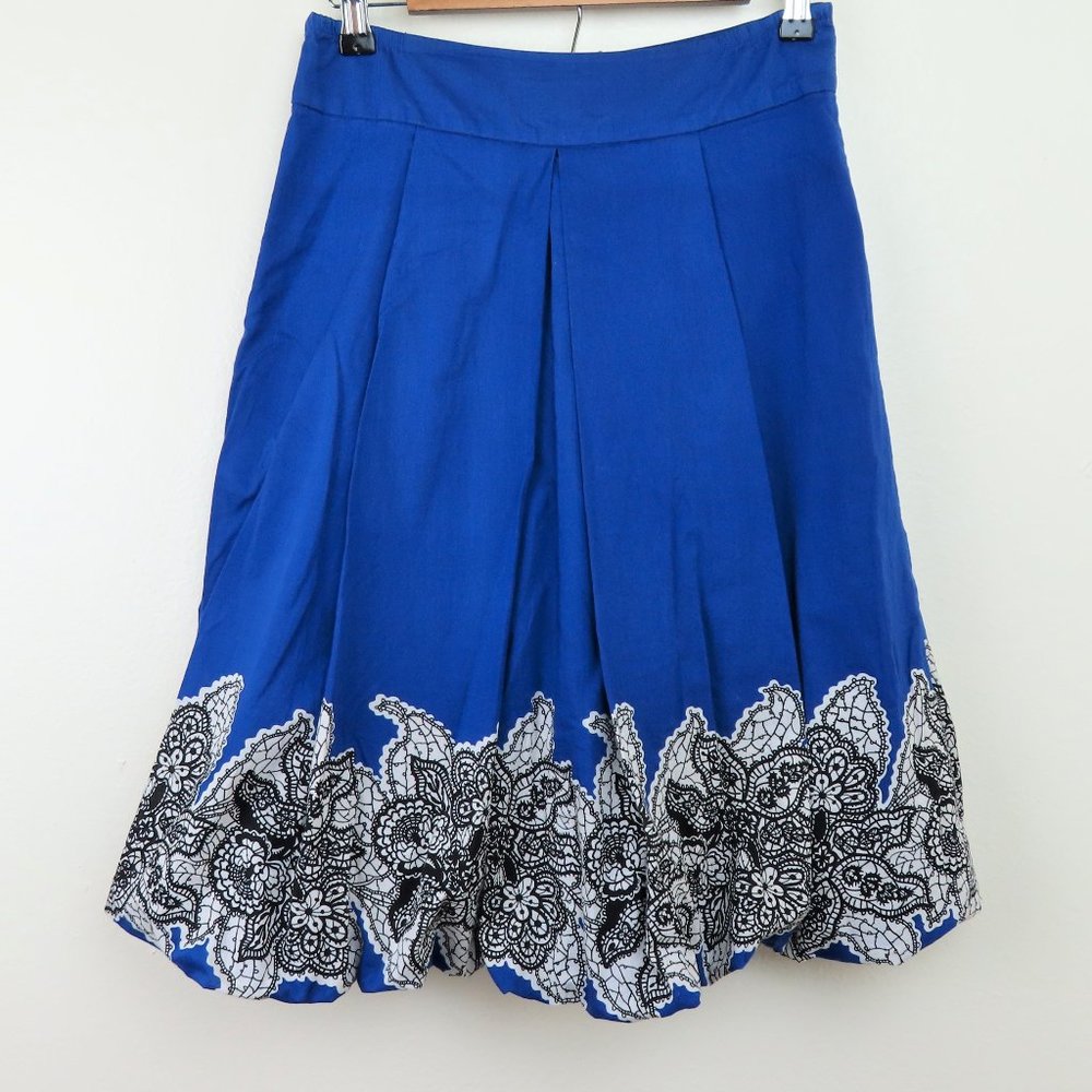 Soft Surroundings Midi Pleated Cotton Skirt, Sz S